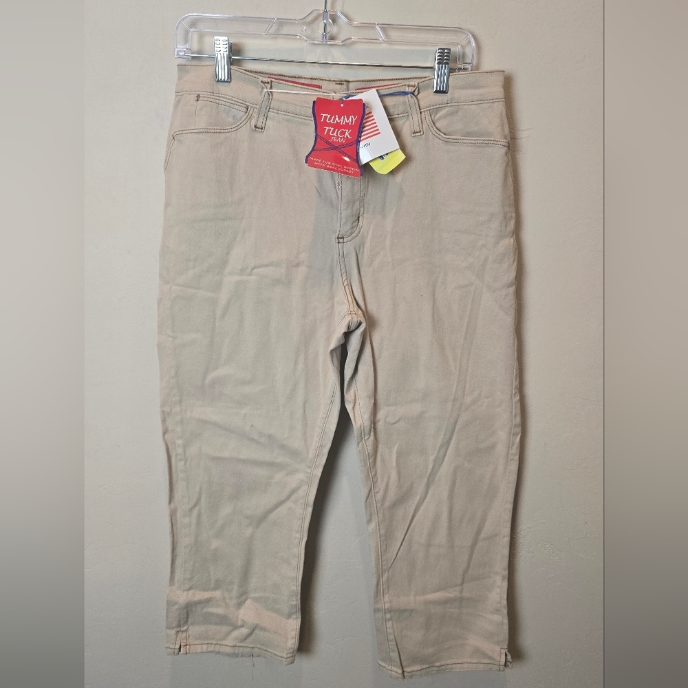 NYDJ Tummy Tuck Womens Khaki Cropped Jeans NWT